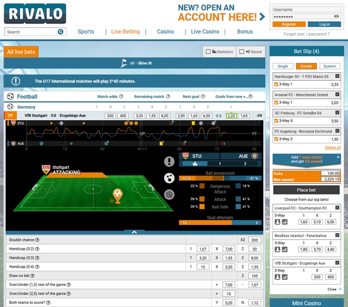 Rivalo 100% Sport Bonus up to €100 - Best Bonus Bookmakers
