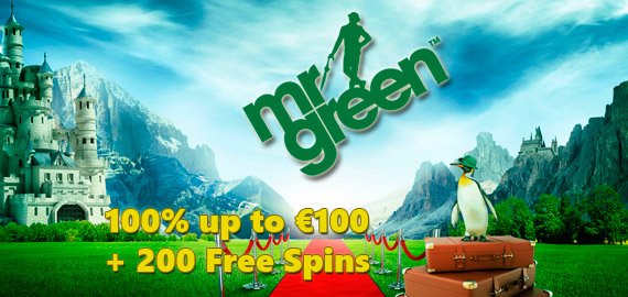 Welcome 100% up to €100 + 20 Free Spins in Mr. Green Bonus